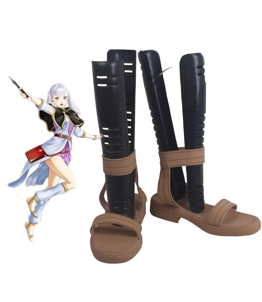 Black Clover Noelle Silva Cosplay Shoes Brown Sandals