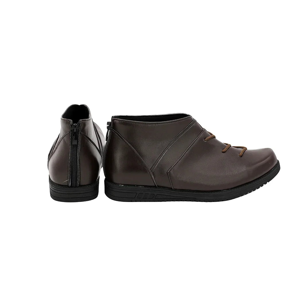 Final Fantasy XIV Ardbert Cosplay Boots Brown Shoes