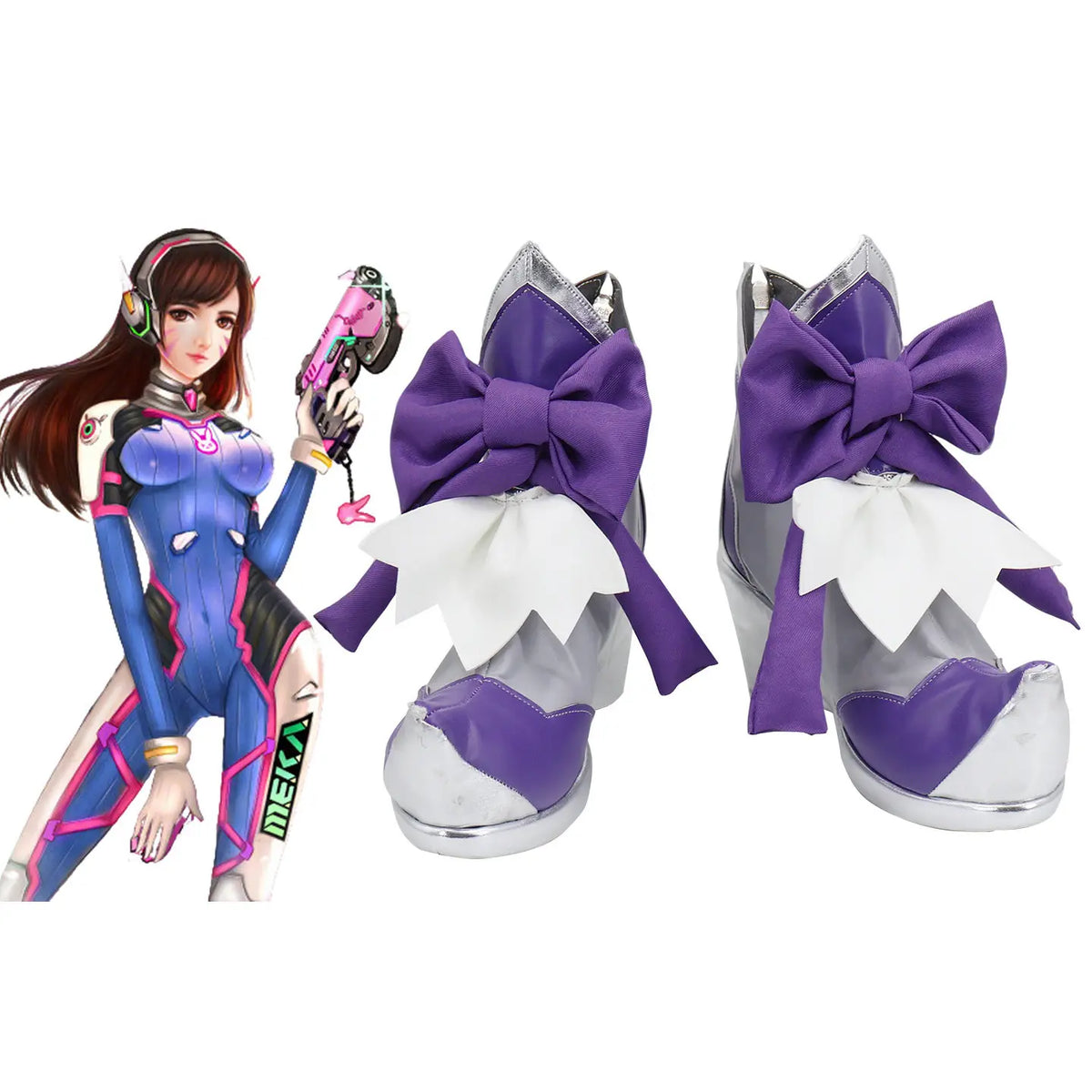 Overwatch Dva Cosplay Boots High Heel Shoes