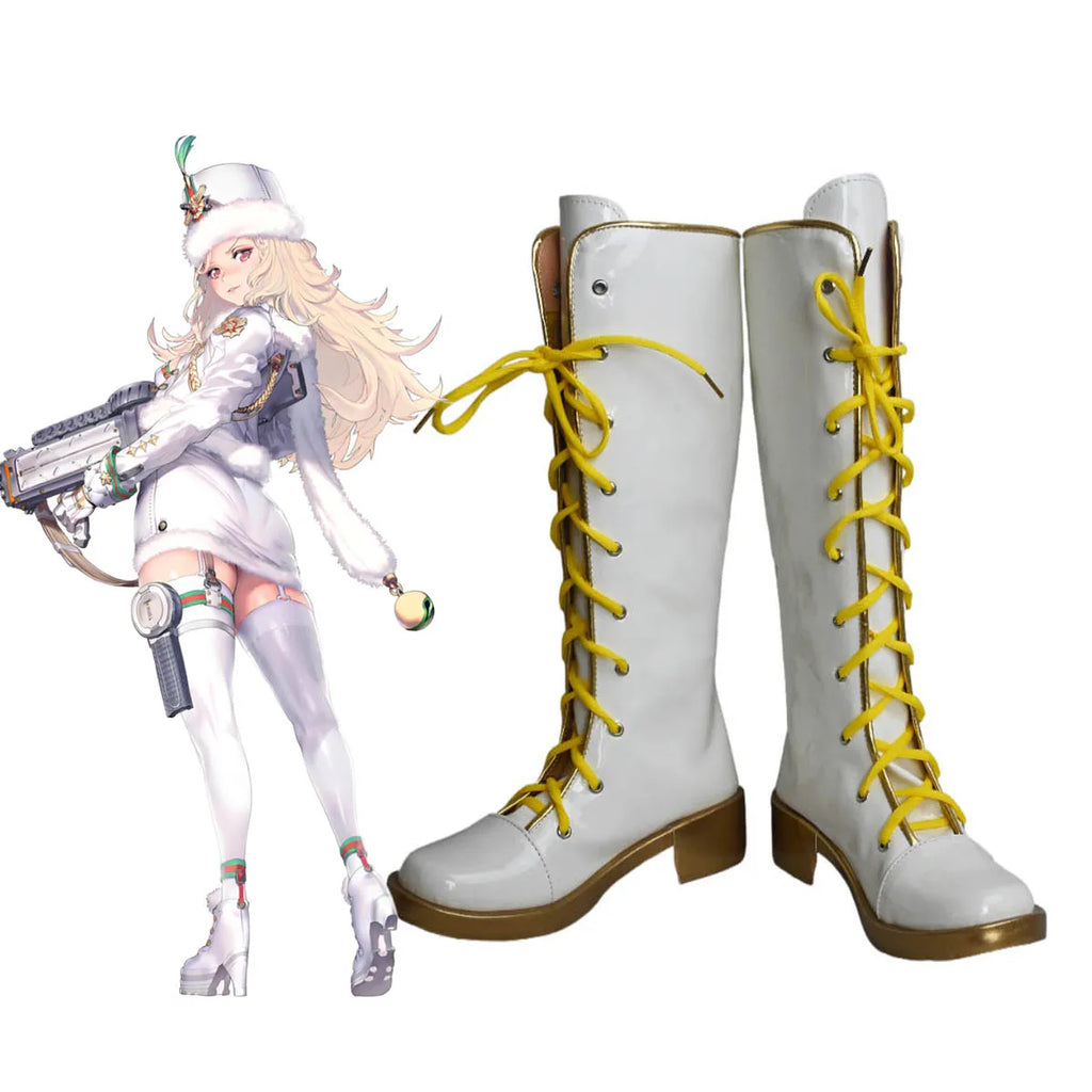 Bottes blanches personnalisées pour cosplay de Rumi, la chasseuse de démons K-pop 