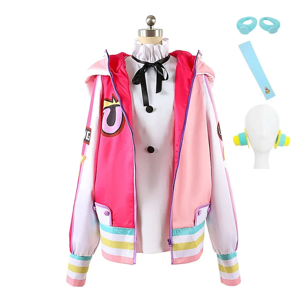 One Piece Uta Cosplay Costume Full Set, Outfit Wig Prop