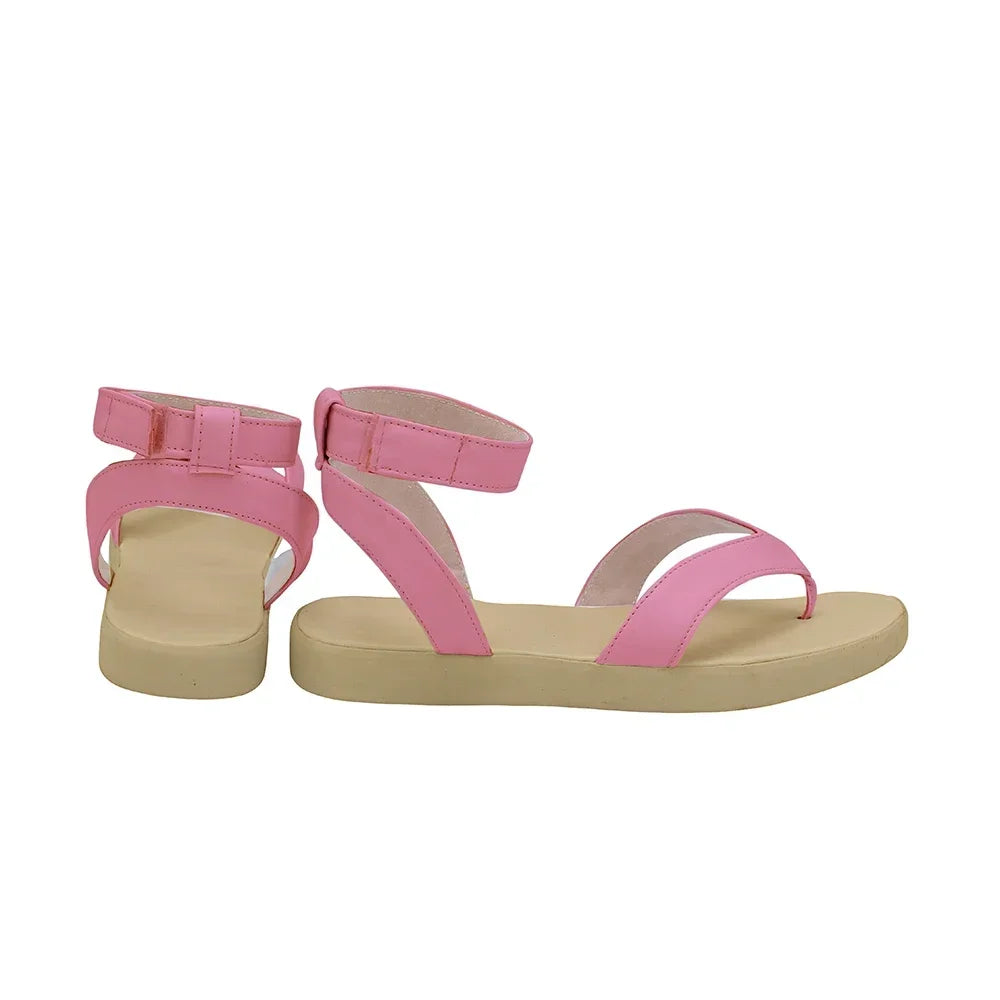 Chaussures de cosplay de Nezuko Kamado (Demon Slayer), sandales roses sur mesure