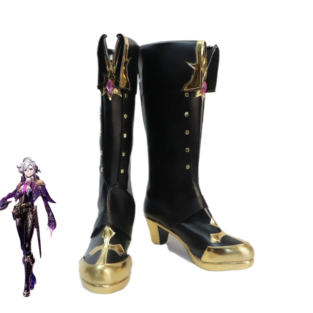 FGO Edmond Dantes Cosplay Shoes Black Boots