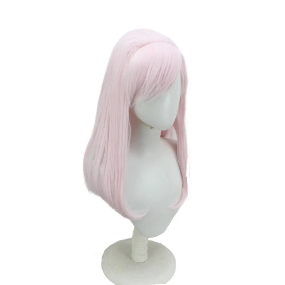 Perruque rose longue et lisse pour cosplay de Charlie Morningstar (Hazbin Hotel) 