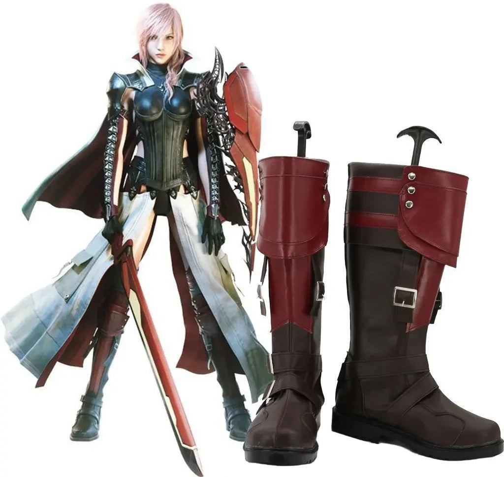 Final Fantasy XIII Lightning Cosplay Boots Custom Made Shoes