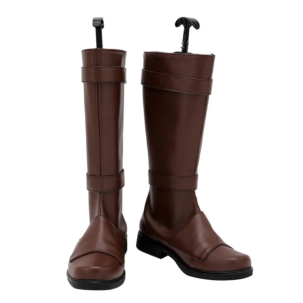Star War Mandalorian Bo-Katan Kryze Cosplay Boots Brown Leather Shoes