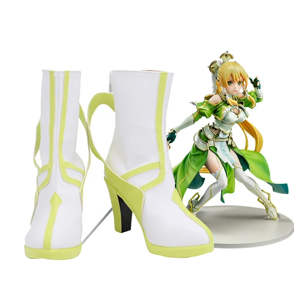 Sword Art Online Leafa Cosplay Boots High Heel White Shoes