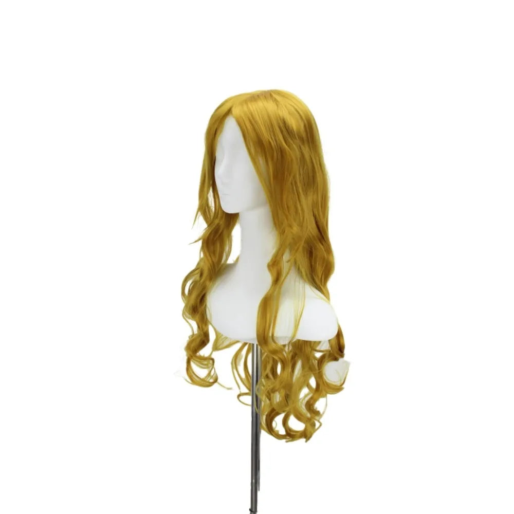 Perruque de cosplay Rose Otoribashi de Bleach, cheveux longs, ondulés et bouclés blonds 