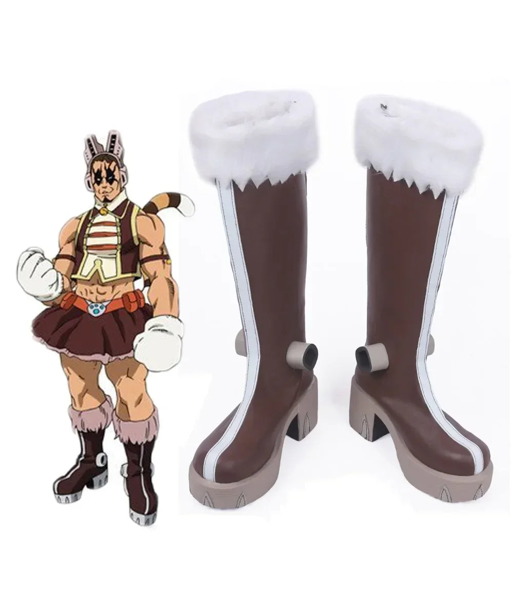 My Hero Academia Tiger Yawara Chatora Cosplay Boots Brown Shoes