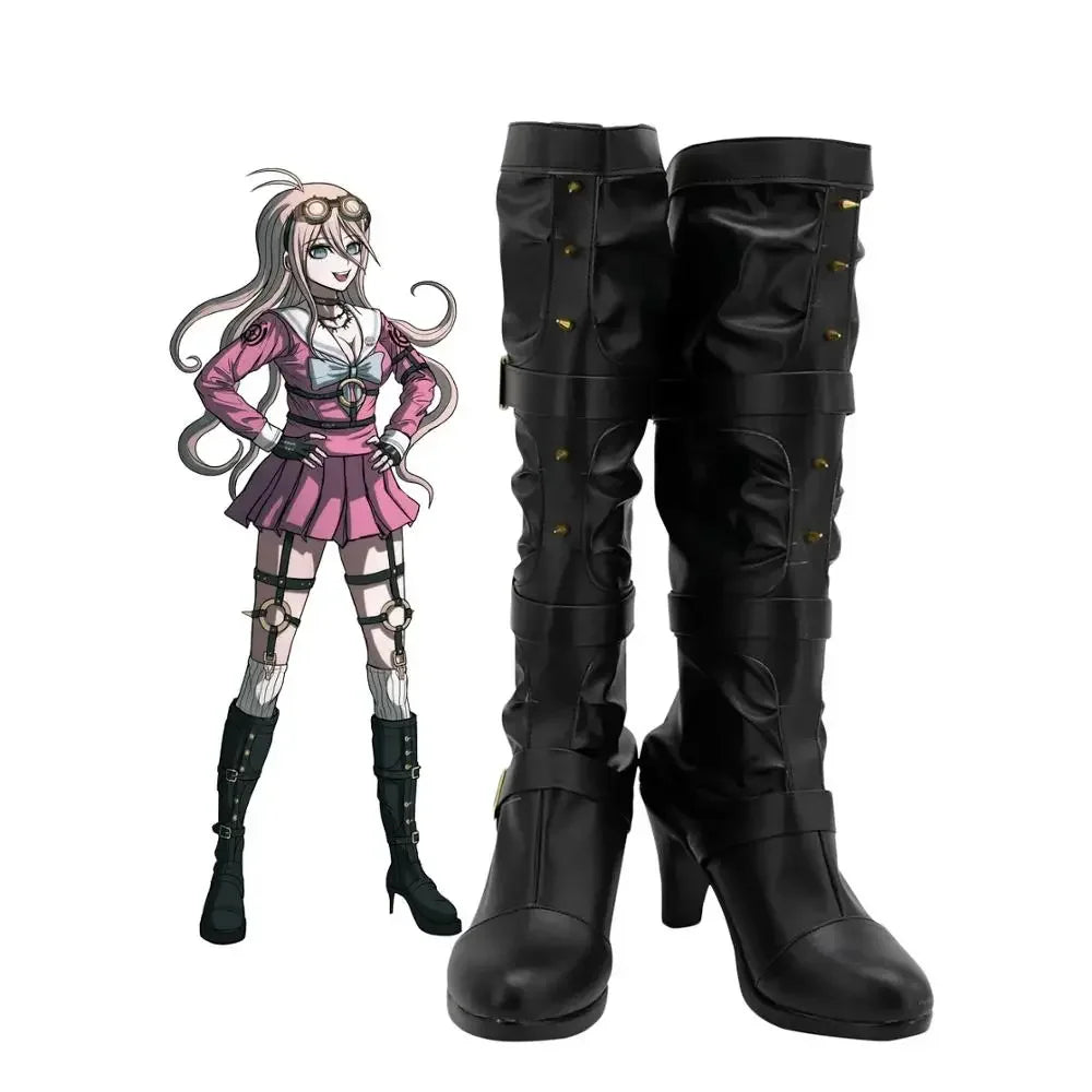 Danganronpa V3 Miu Iruma Cosplay Boots High Heel Black Shoes