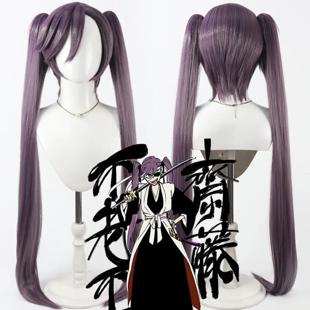 Bleach Saito Furofushi Cosplay Wig Detachable Ponytail Hair