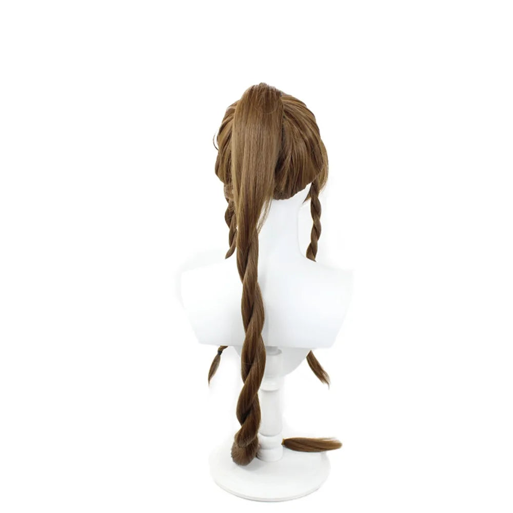 Final Fantasy VII Aerith Gainsborough Cosplay Wig Long Brown Hair
