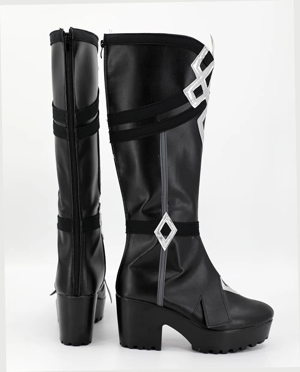 Genshin Impact Fatui Harbinger Capitano Cosplay Chaussures Bottes en cuir sur mesure