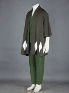 Costume de cosplay complet d'Urahara Kisuke (Bleach) : chapeau, sandales geta, kimono et perruque. 