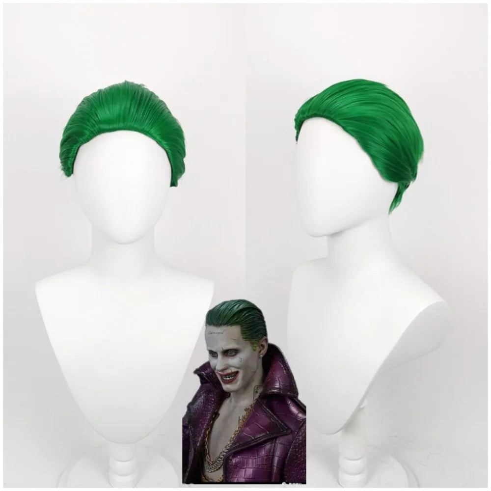 Suicide Squad Joker Jared Leto Cosplay Wig Green Slicked Back Hair