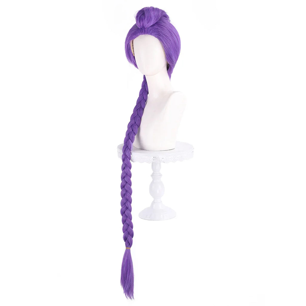 Perruque de cosplay Skpop Lumi Hunter Witch avec pince tigre fendue et cheveux épais violets mélangés