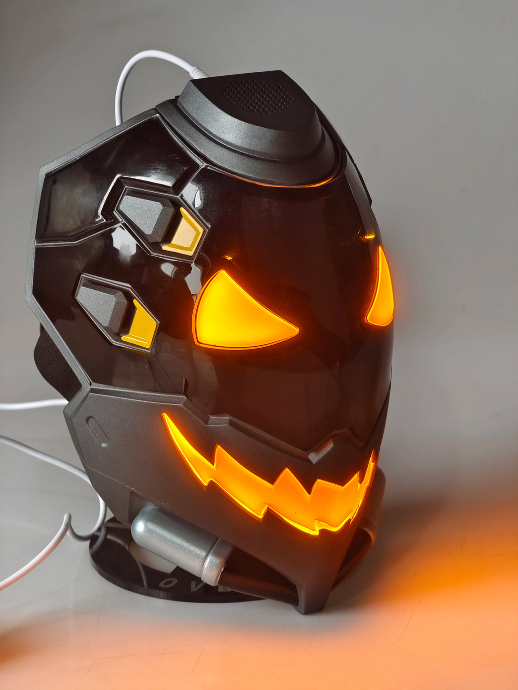 Overwatch Ana Ghoul Glowing Mask Smile Design Cosplay Prop Helmet