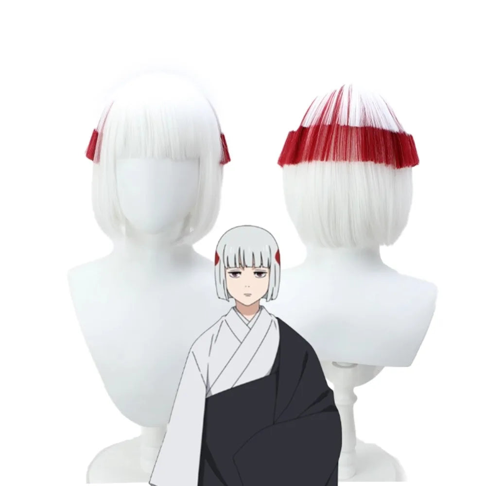 Jujutsu Kaisen Rimen Cosplay Wig White Red Short Hair