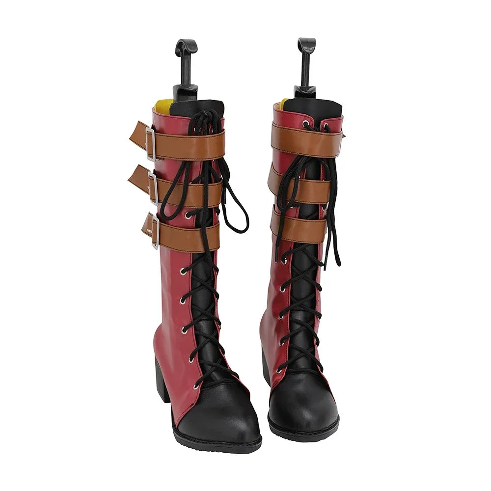 Overwatch Ashe Anniversary Skin Cosplay Boots Red Shoes