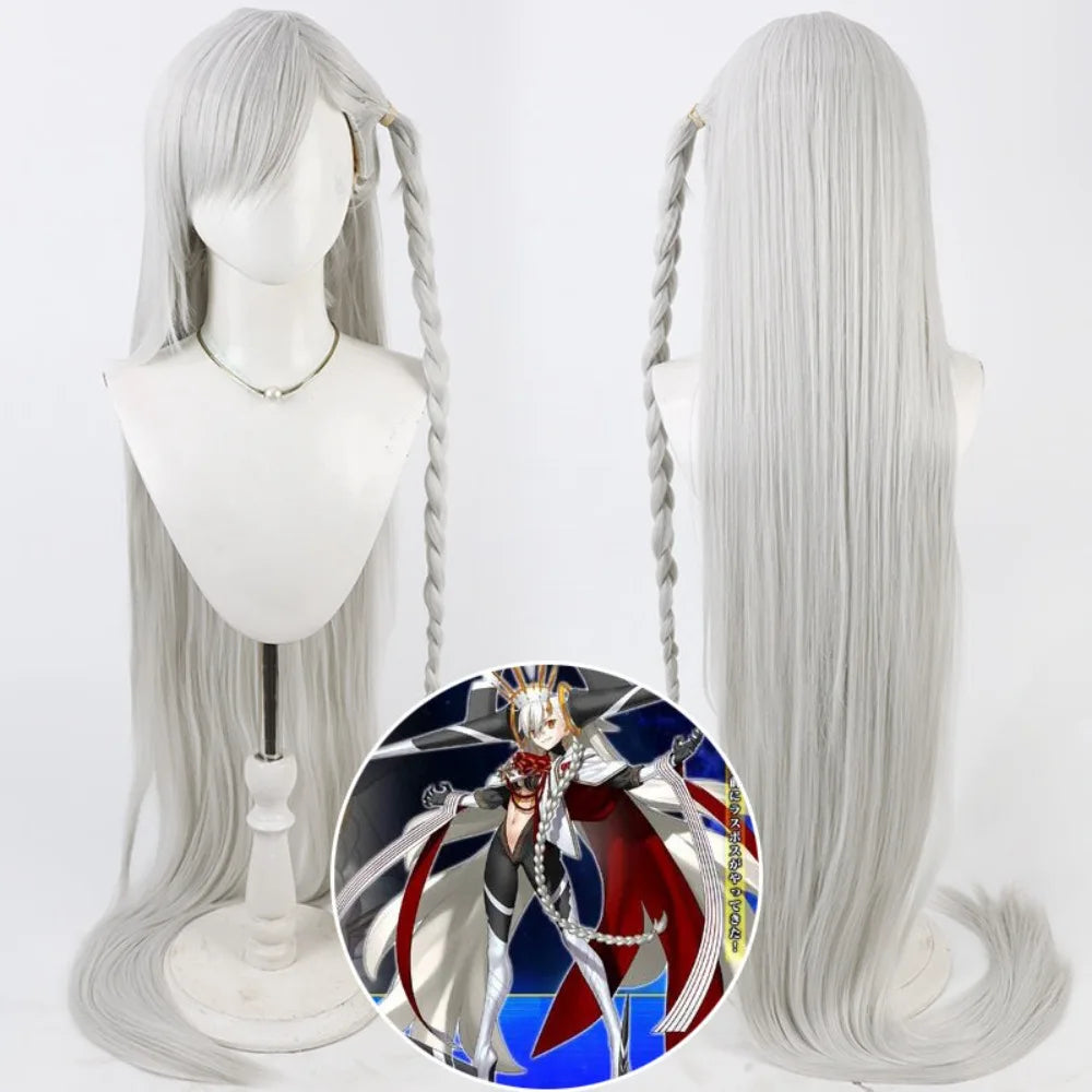 FGO Olga Marie AnimusphereCosplay Wig Long Straight Silver White Hair