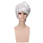 Naruto Hatake Kakashi Cosplay Wig Spiky Updo Silver Hair with Headband