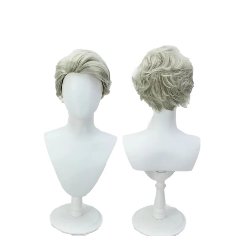 Jujutsu Kaisen Nanami Cosplay Wig Grey Green Spiky Short Hair