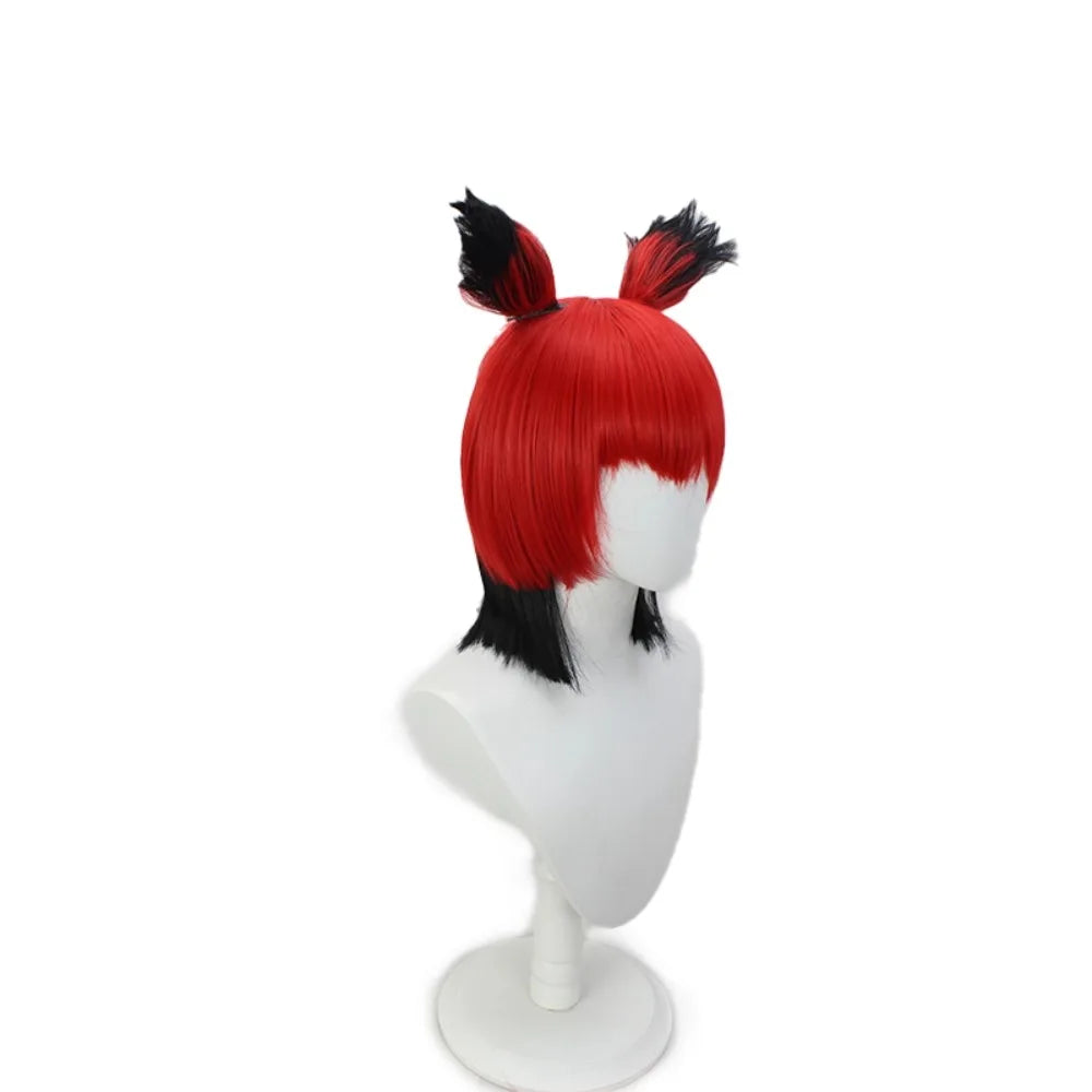 Hazbin Hotel Alastor Cosplay Wig Red Black Gradient Hair