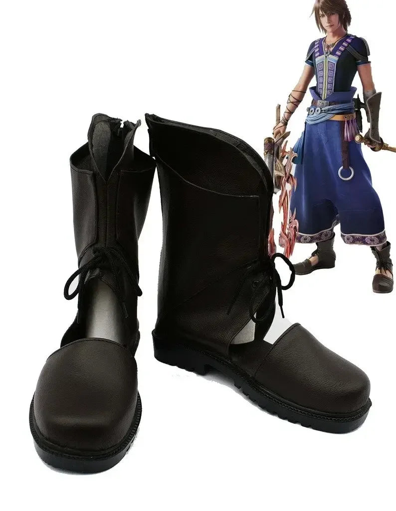Final Fantasy XIII Noel Cosplay Shoes Black Boots Custom Made
