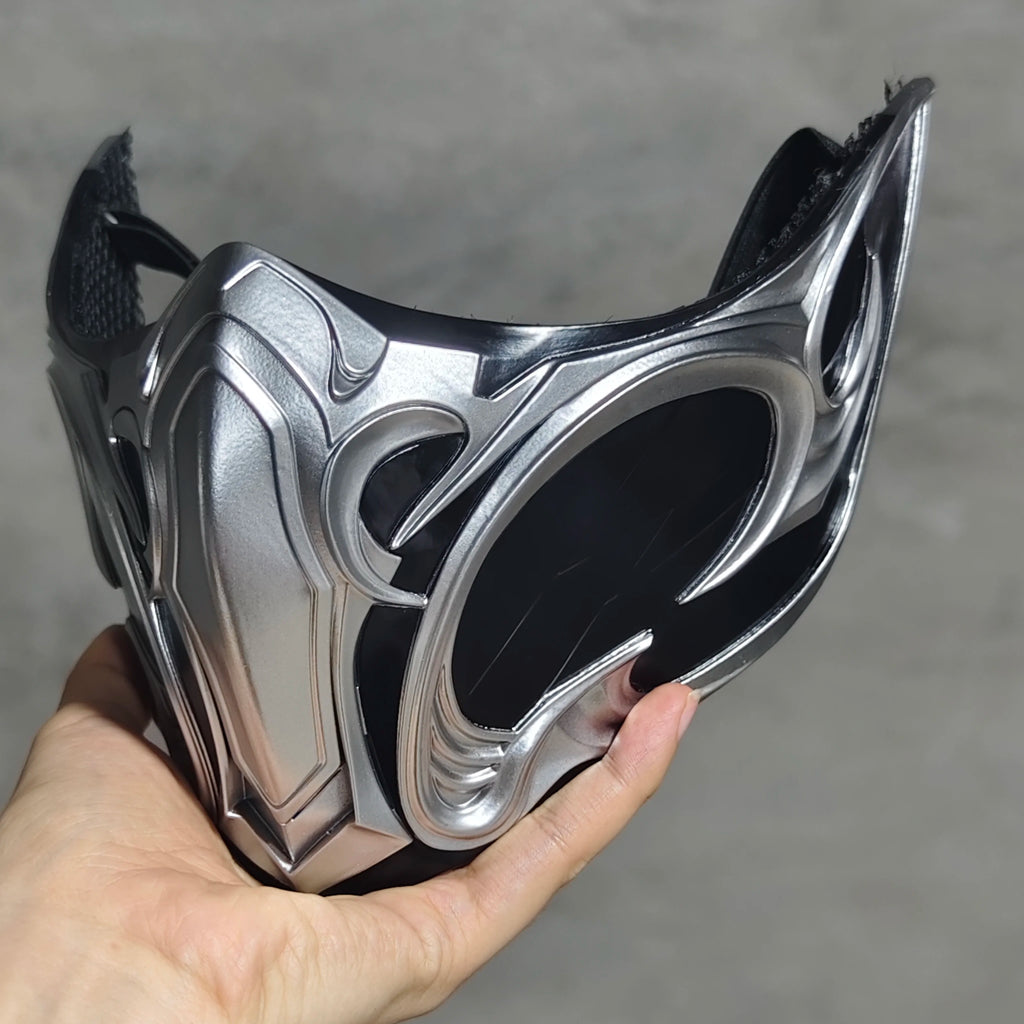 Mortal Kombat Sub-Zero Bi-Han Half Face Mask Fiberglass Cosplay Prop