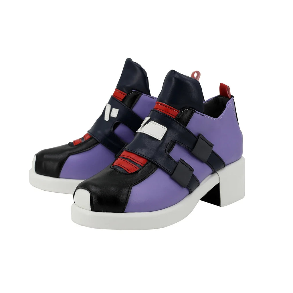 Bottes en cuir personnalisées pour cosplay de l'agent Iso de VALORANT 