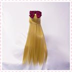 Perruque longue blonde lisse pour cosplay Sailor Moon Venus Minako Aino 