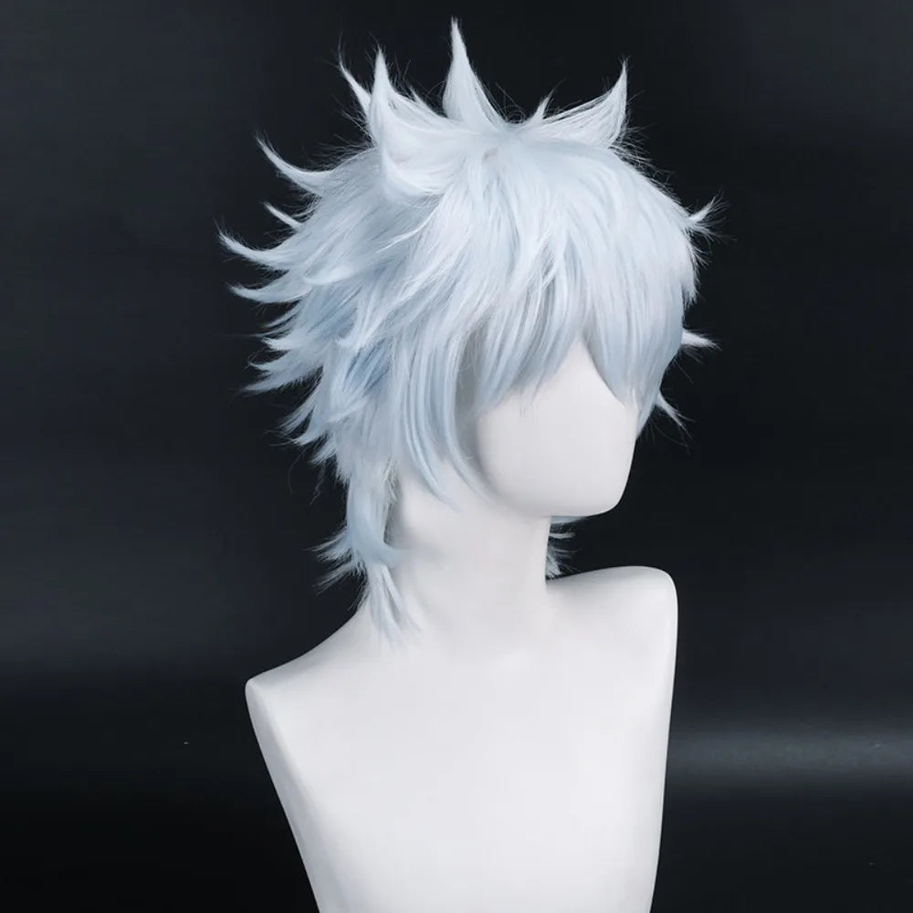 Gintama Sakata Gintoki Cosplay Wig White Blue Gradient Anime Costume Party Wig