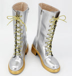 KPop Demon Hunters Zeoy Cosplay Shoes Silver Boots Custom Made Any Size