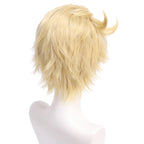 Perruque de cosplay Lucifer de Hazbin Hotel, cheveux courts blonds blancs