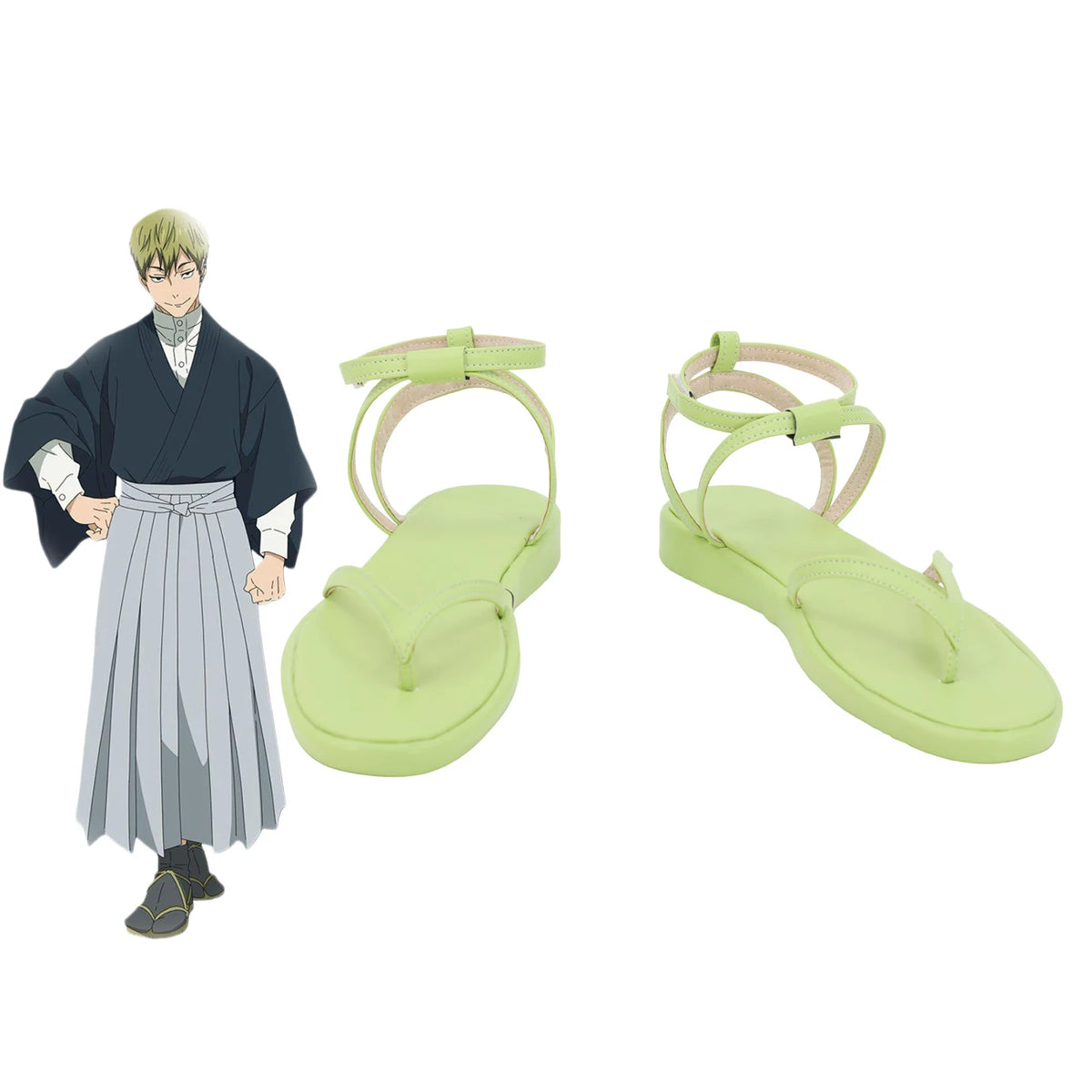 Jujutsu Kaisen Zenin Naoya Cosplay Shoes Green Sandals