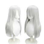 Perruque de cosplay de Jushiro Ukitake (Bleach) - Cheveux longs, gris argenté et raides 