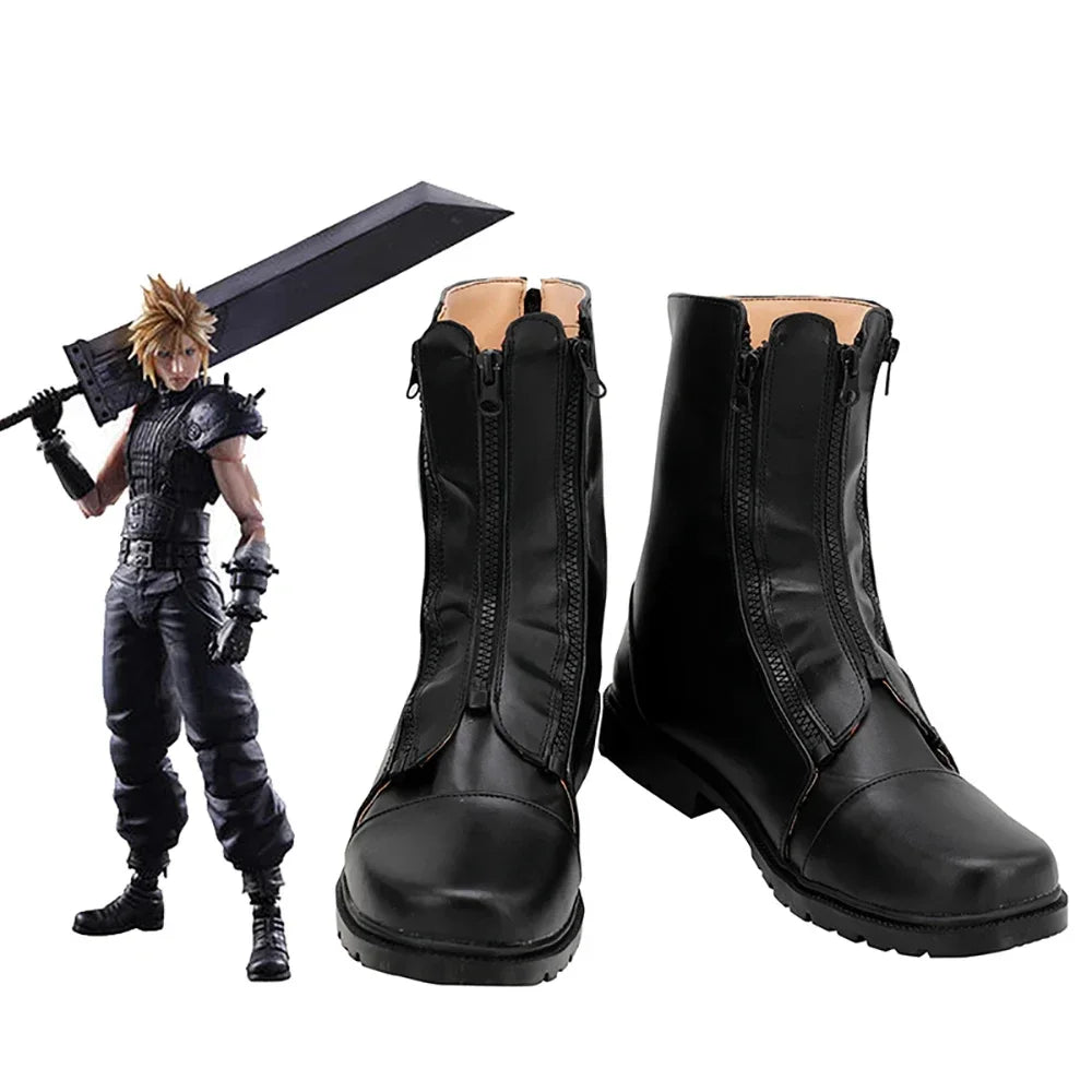 Final Fantasy Cloud Strife Cosplay Boots Black Shoes Any Size