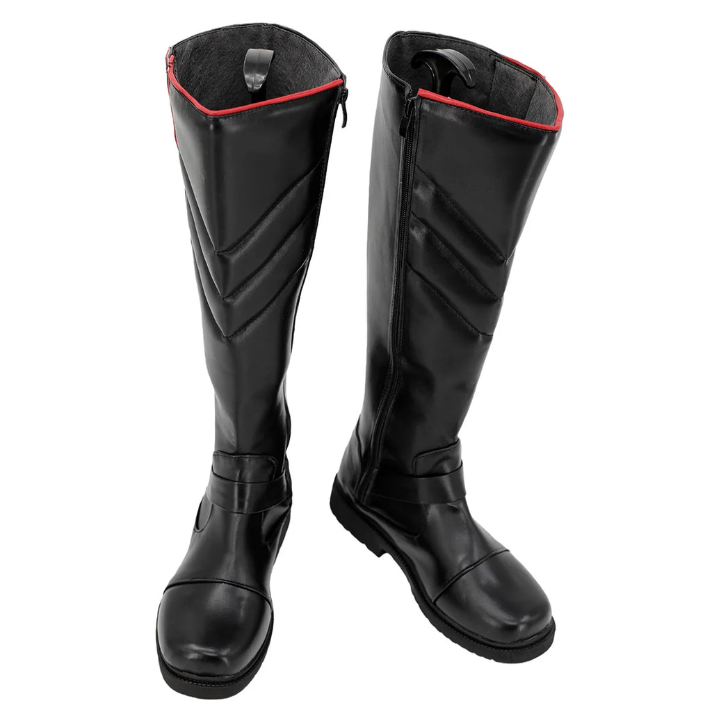 Bottes de cosplay Star Wars Maître Jedi Tera Sinube, chaussures en cuir noir faites à la main, pointure personnalisée 