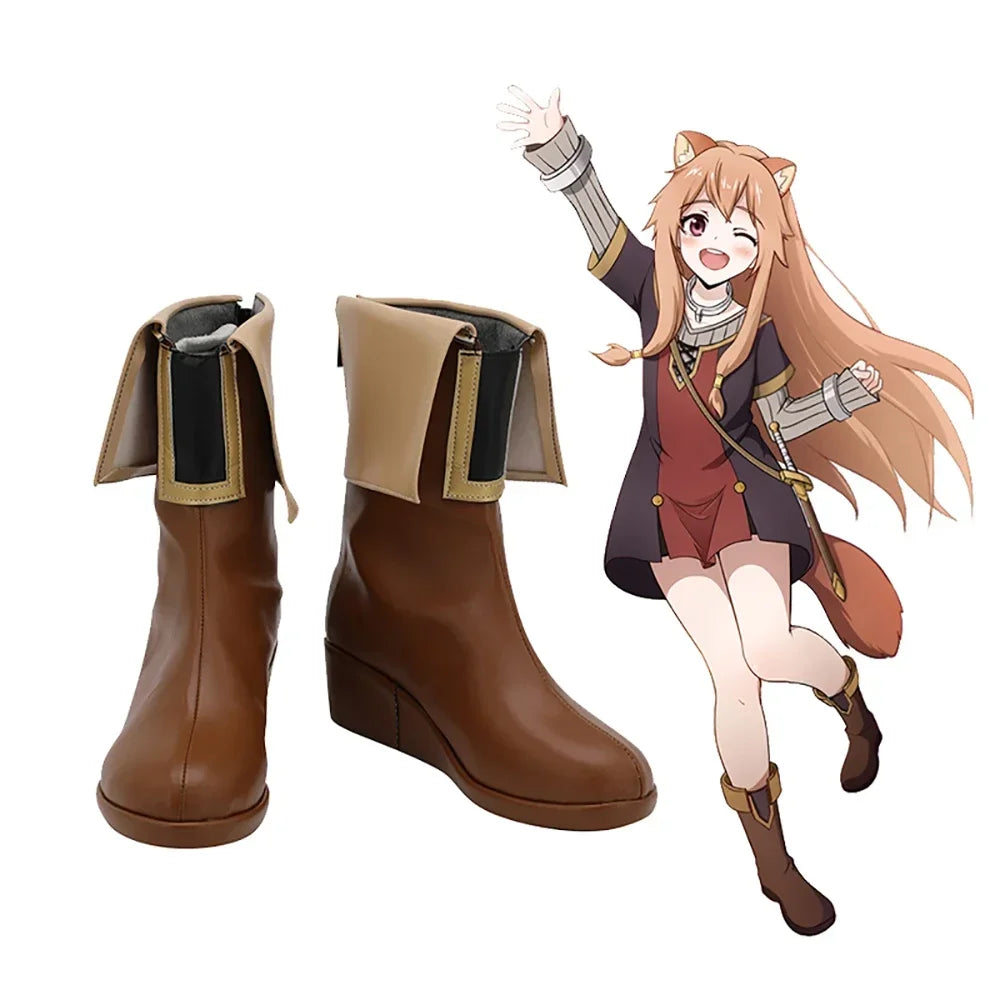 The Rising of the Shield Hero Raphtalia Cosplay Boots Brown Shoes