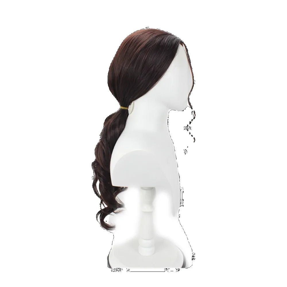 Perruque de cosplay du capitaine Kyoraku Shunsui de Bleach, style anime, cheveux bruns ondulés 