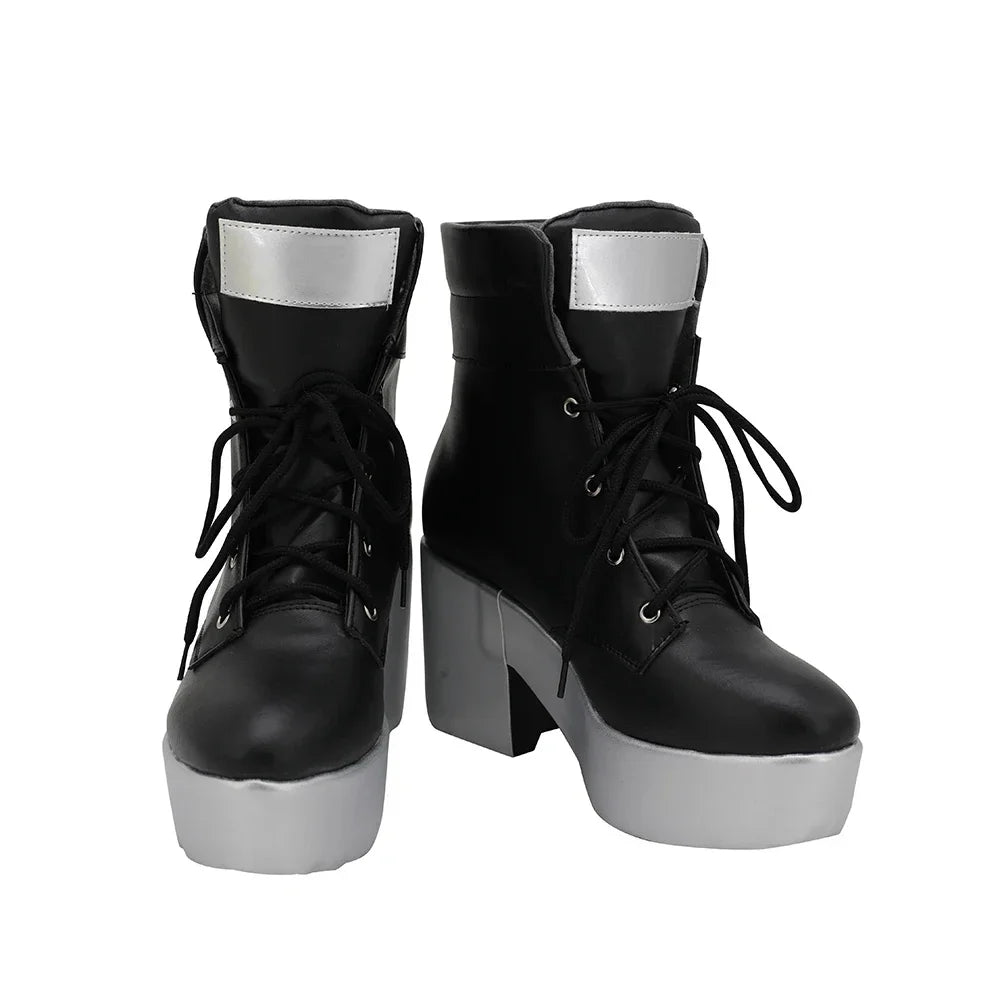 Arknights Schwarz Cosplay Boots High Heel Black Shoes