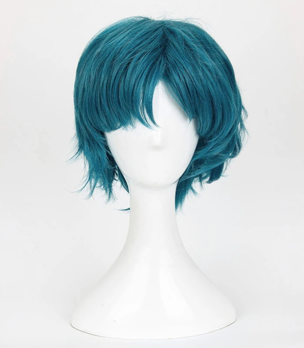 Perruque courte bleue Sailor Moon Mercury Ami Mizuno pour cosplay, cheveux encadrant le visage 