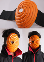 Narutp Tobi Cosplay Mask with Extra Wide Adjustable Straps Obito Uchiha Akatsuki Cosplay Prop