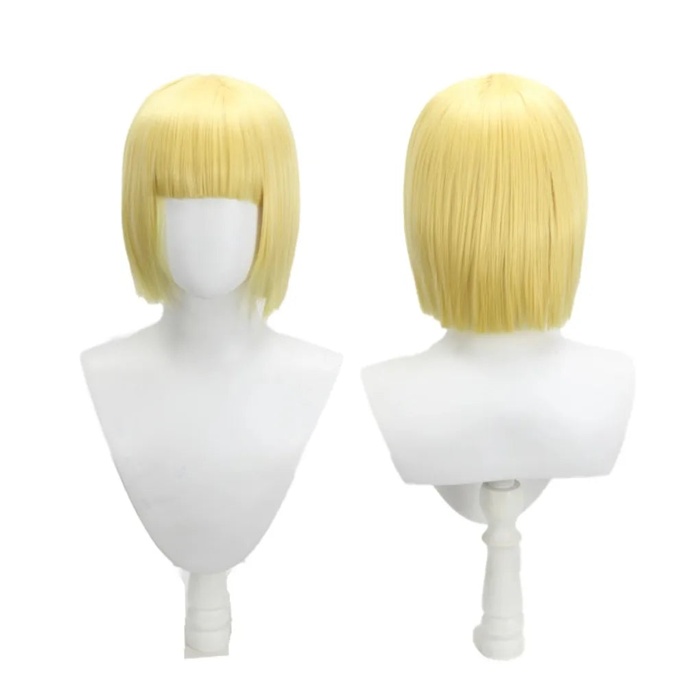 Perruque de cosplay Shinji Hirako de BLEACH, coupe courte au carré jaune hérissé, cheveux synthétiques 