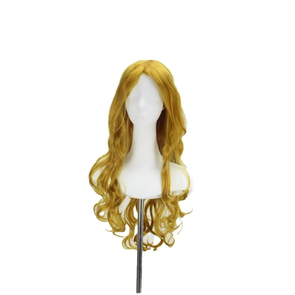 Perruque de cosplay Rose Otoribashi de Bleach, cheveux longs, ondulés et bouclés blonds 