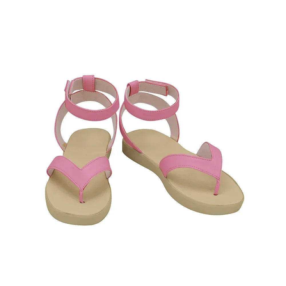 Chaussures de cosplay de Nezuko Kamado (Demon Slayer), sandales roses sur mesure