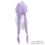 Honkai Star Rail Bailu Cosplay Wig Gradual Purple Long Braided Twintails