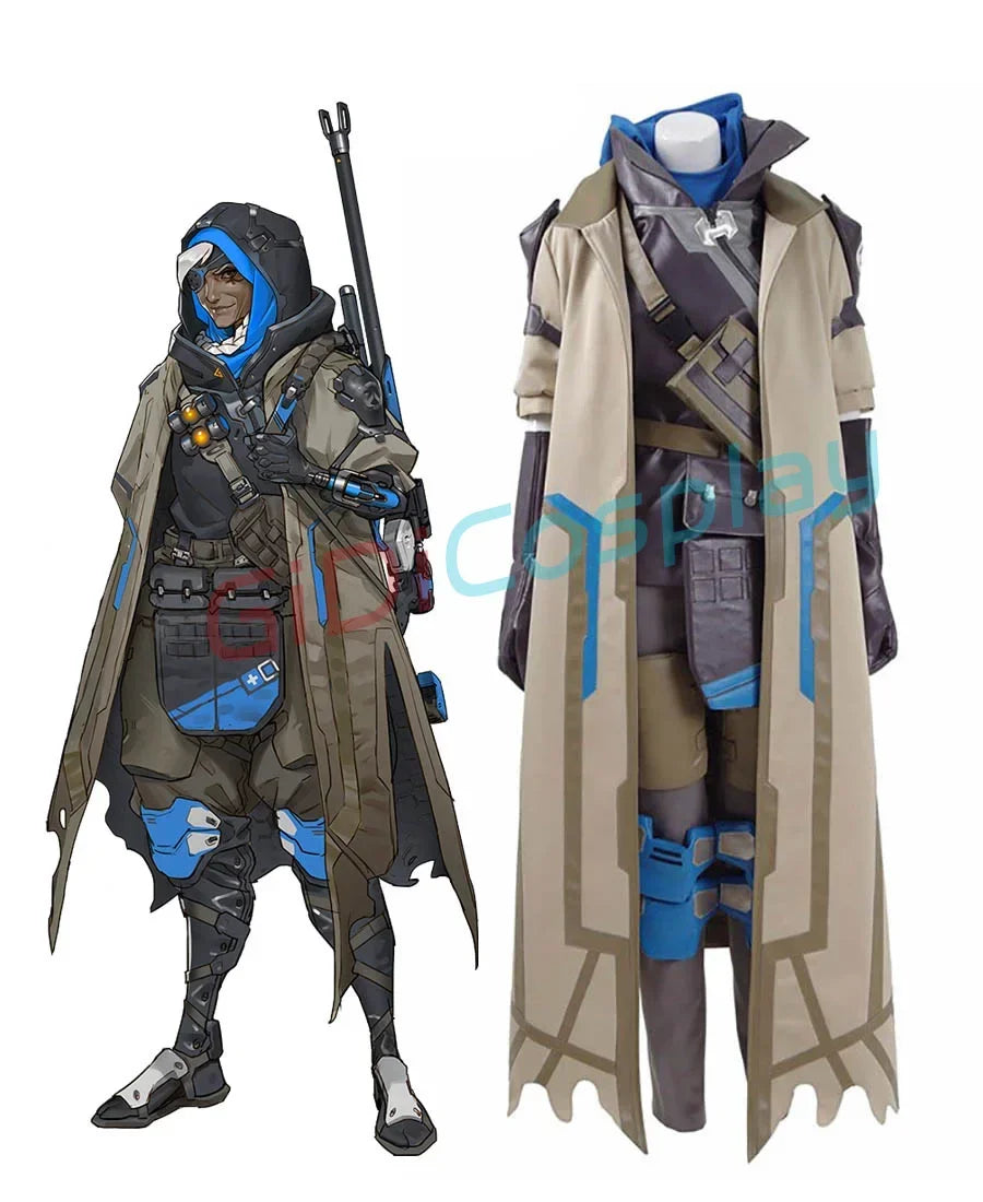 Overwatch Ana Cosplay Costume Custom Made Full Set