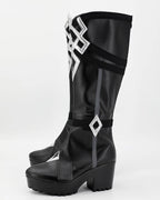 Genshin Impact Fatui Harbinger Capitano Cosplay Chaussures Bottes en cuir sur mesure