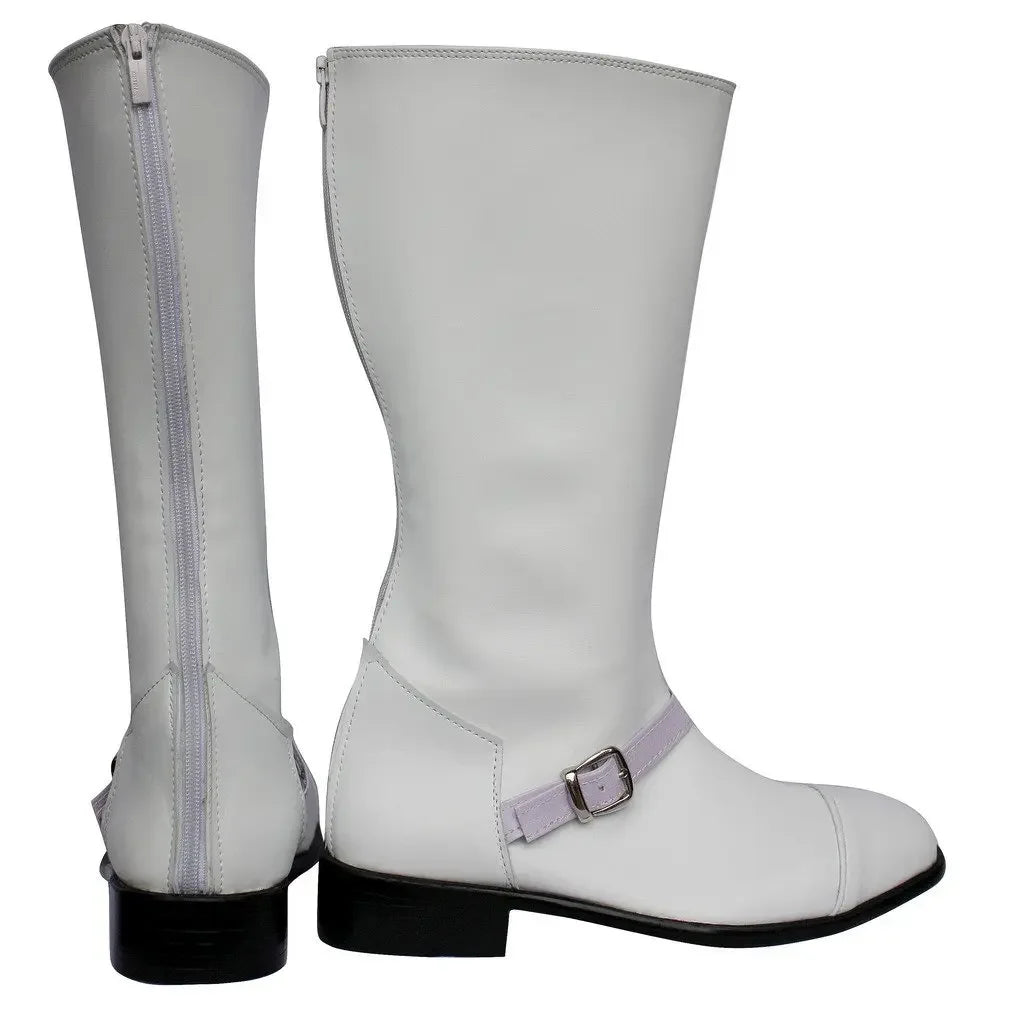 Final Fantasy XIII FF13 Cid Raines Cosplay Boots Custom Made White Shoes